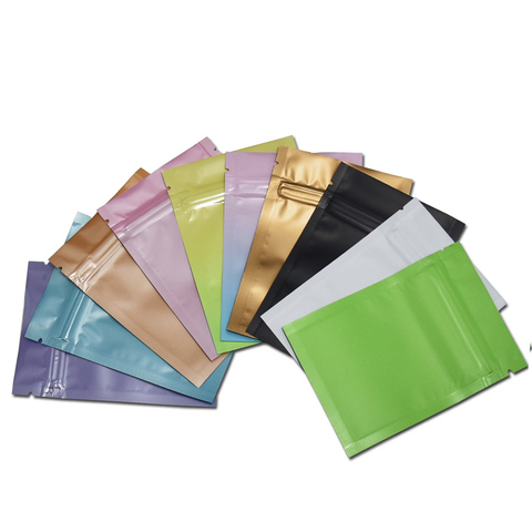 Black / White / Gold / Green Matte Aluminum Foil Bags Self Seal Ziplock Mylar Packaging Food Smell Proof Zip Lock Pouches ► Photo 1/6