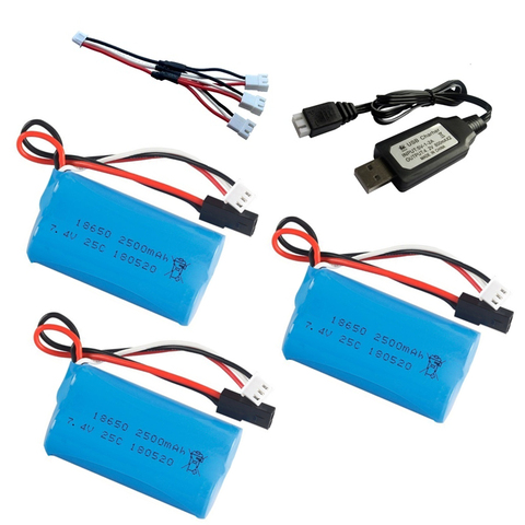 7.4V 2500mah li-ion battery 18650 for MJX T40 T40C F39 F49 T39 BG1518 BG1513 BG1515 BG1507 BG1506 1/12 RC truck Car Boat gun toy ► Photo 1/6