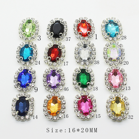 10Pcs, Sewing Rhinestone Buttons For Needlework, 20*16MM, Suitable For Clothing, Hats And Other Decorative Accessories ► Photo 1/6