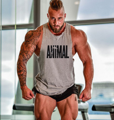 Animal Beast Fashion Cotton Sleeveless Tank Top Men Fitness Muscle Shirt Mens Singlet Bodybuilding Workout Gym Vest Fitness Men ► Photo 1/6