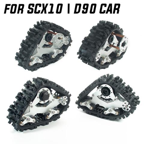 RC Aluminum All Terrain Track Muddy Road Snow Tires For 1/10 RC Crawler Car Traxxas TRX4 SCX10 D90 Defender Upgrade Parts ► Photo 1/6