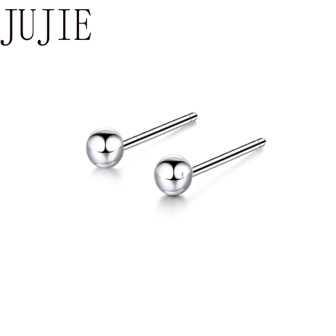 JUJIE Stainless Steel Round Ball Stud Earrings For Women 2022 Simple 3-10 MM Size Earring Jewelry Wholesale/Dropshipping ► Photo 1/6