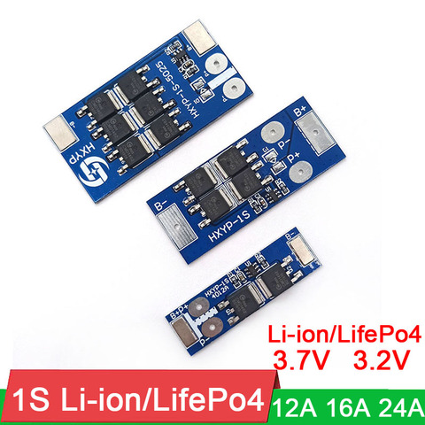 1S 12A 16A 24A 3.7V 18650 Li-ion 3.2V LifePo4 Lithium iron phosphate Battery Protection Board MOS BMS PCM ► Photo 1/6
