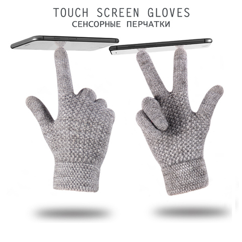 Touch Screen Gloves For Winter Alpaca Wool Knitted Men's Gloves Female Warm Mitten Outdoor Driving Cold-proof Glove Guantes Mitt ► Photo 1/6