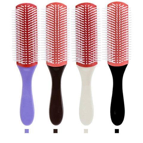 20.5cm Length Anti-static 9 Rows Hair Brush Handcraft Hairbrush Hairdressing Scalp Massager Hair Comb Styling Tools Health ► Photo 1/6