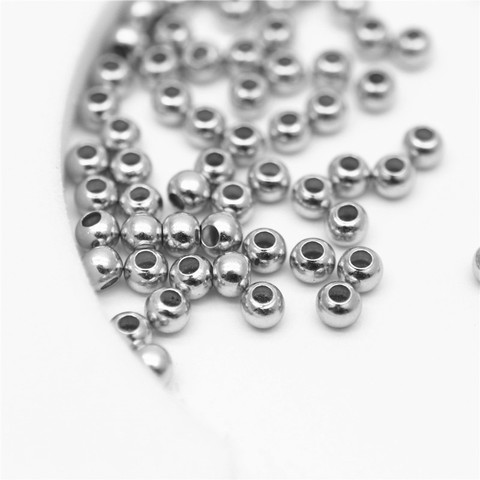 2mm 3mm Silver Gold Plated Brass Smooth Spacer Beads Tiny Metal Round Bead 2mm 3mm For Jewelry Making 200Pcs ► Photo 1/6