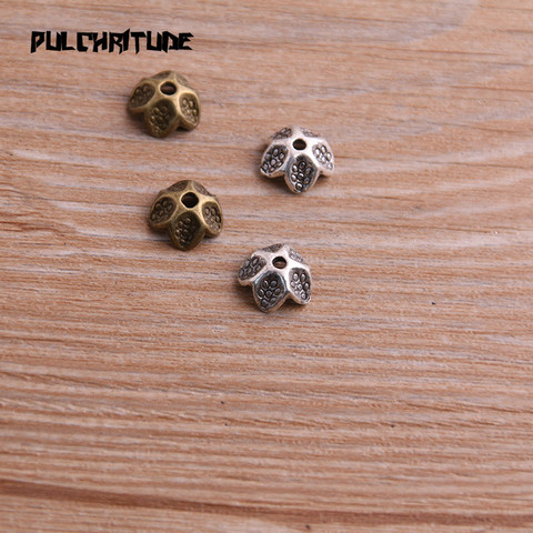  60pcs 5*9*9mm Two Color Bead Caps Charm Hollow Lotus Pendants Jewelry Accessories DIY Receptacle Charms ► Photo 1/5