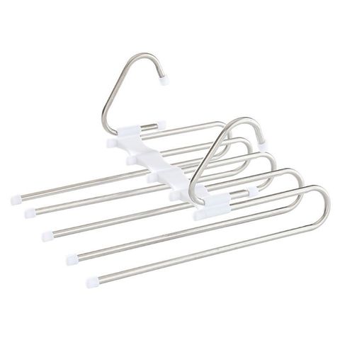 2022 New Multifunction Pants Hanger 5 Tier Stainless Steel Trousers Rack Clothes Storage ► Photo 1/6