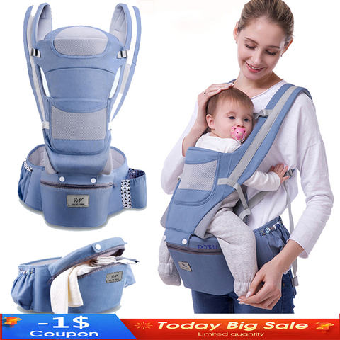 New 0-48 Month Ergonomic Baby Carrier Infant Baby Hipseat Carrier 3 In 1 Front Facing Ergonomic Kangaroo Baby Wrap Sling ► Photo 1/6