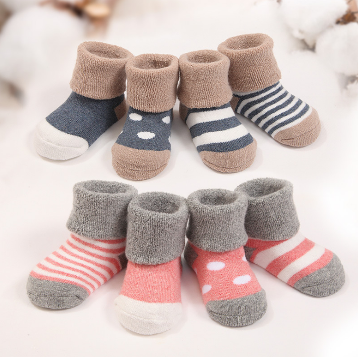 1 Pair Baby Socks Autumn Winter Sock Warm Boys & Girls Cute Socks 