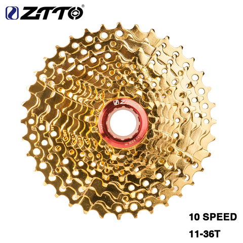 ZTTO MTB Cassette 10 Speed Flywheel 10s 11-36 T Golden Freewheel for Cycling Parts M610 XT M785 SLX M670 for XTR M975 K7 NX GX ► Photo 1/6
