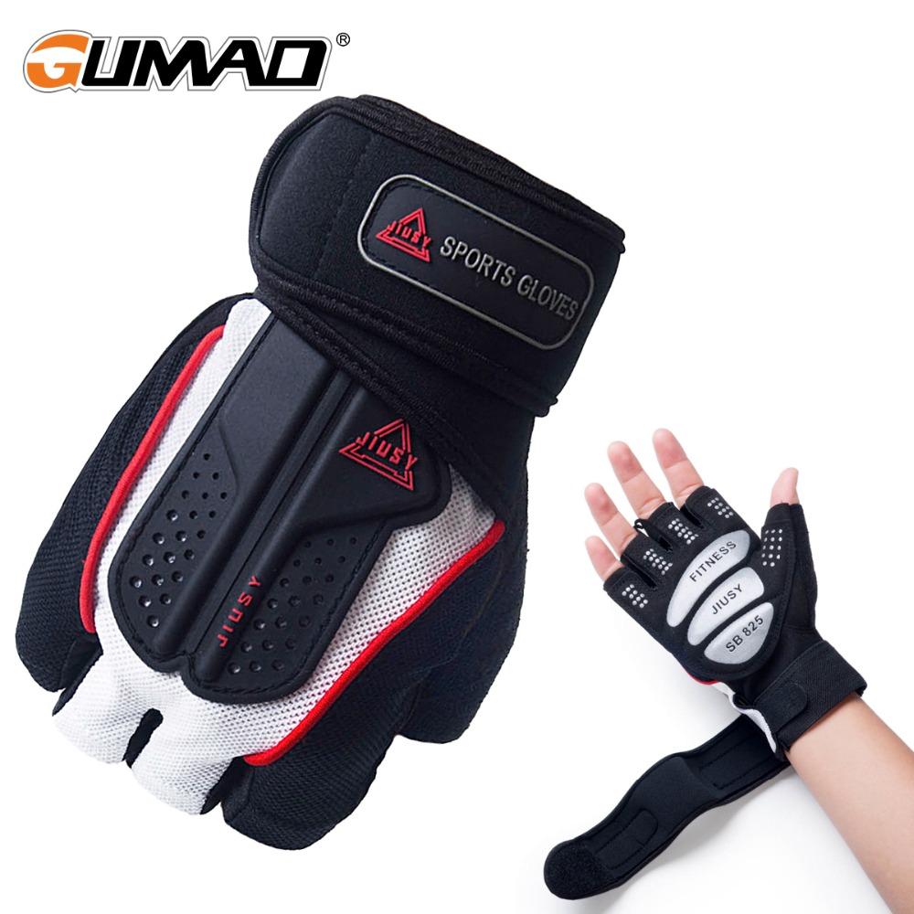 Gym Half Finger Leather Gloves Weight Lifting Workout Exercise Training S-XXL 