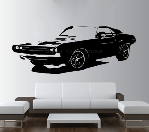 Removable Large Car Dodge Challenger Bedroom Wall Sticker Art Home Decor Vinyl Sticker Living Room Wall Paper 1595 ► Photo 1/3