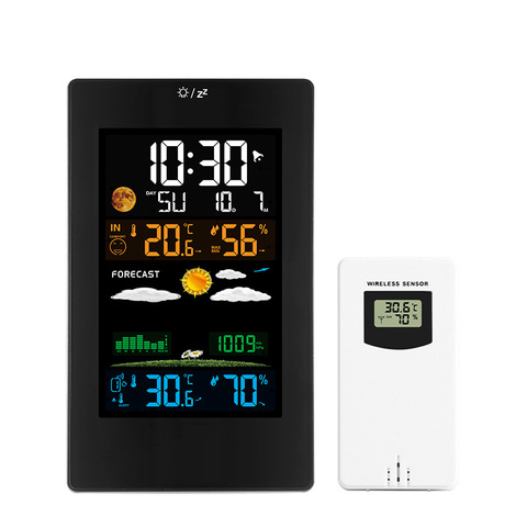 Digital Wireless Weather Clock Station Indoor Outdoor Sensor Thermometer Hygrometer Forecast Sensor ► Photo 1/6