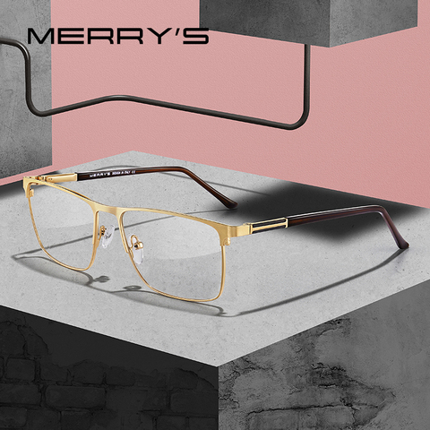 MERRYS DESIGN Men Luxury Titanium Alloy Optics Glasses Male Square Ultralight Eye Myopia Hyperopia Prescription Eyeglasses S2030 ► Photo 1/6