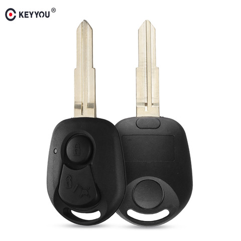 KEYYOU Remote Car Key Shell For Ssangyong Actyon Kyron Rexton 2 Buttons New Replacement Fob Case Cover Uncut Blade ► Photo 1/6