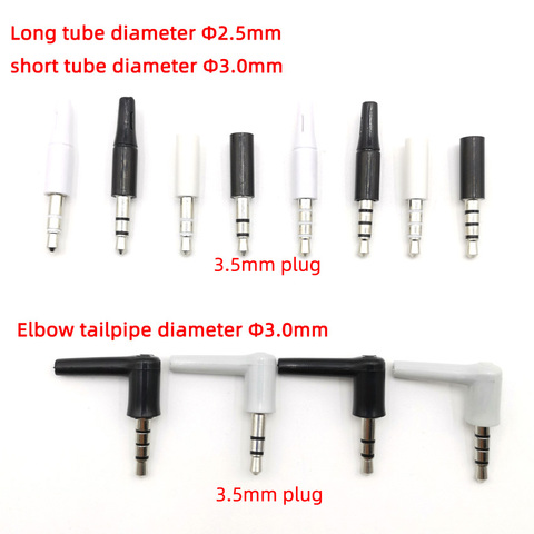 10pcs/lot 3.5mm Stereo Headset Plug Jack Outlet 3 4 Pole 90 degree elbow 3.5 AUX Audio Plug Jack Adaptor Connector Tail 2.5 3mm ► Photo 1/6