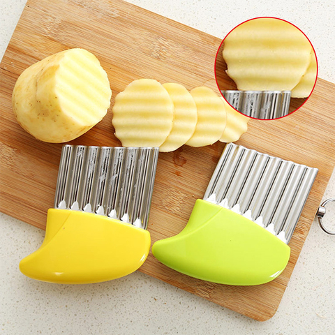 Kitchen Wavy Potato Cutter Stainless Steel Slicer Onion Chips