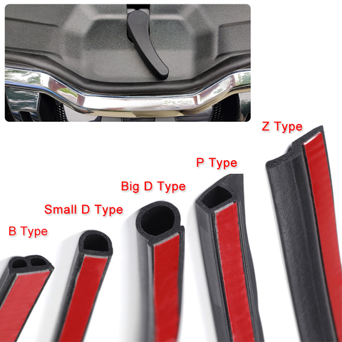 4m B P Z D Shape Door Seal Strip Rubber Noise Insulation Weatherstrip Soundproof Seal Strong Adhensive Sticker Car Accessories ► Photo 1/1