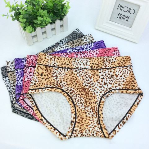 10Pcs/lot ropa interior femenina Milk Silk Leopard comfort  Underwears Women Panties Plus Size 5XL  lingerie women's briefs ► Photo 1/5