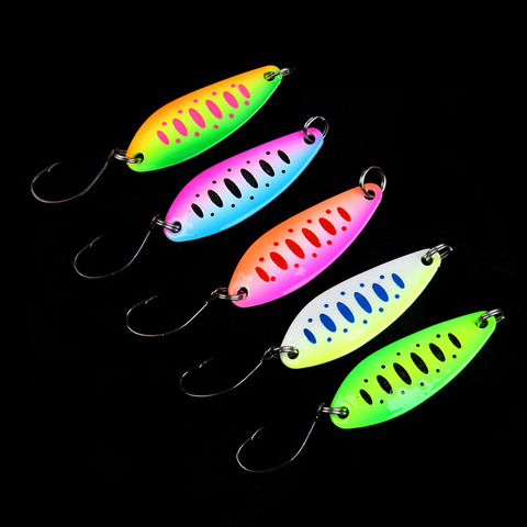 WALK FISH 5Pcs/lot Fishing Spoons Trout Lures 5.3g 4cm Metal Casting Jig Lures with Single Hook Fishing Lures Pesca ► Photo 1/1