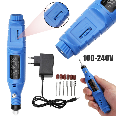 220V Mini Electric Grinder Carving Machine Wood Metal Grinder Engraving Pen Manicure Pedicure Nail Power Grinder Drill Tool Set ► Photo 1/6