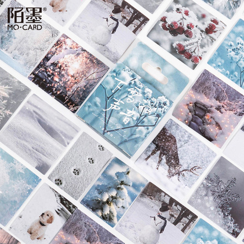 46 Pcs/pack Snow Landscape Stationery Sticker Scrapbooking Planner Journal Diary Diy Decorative Label Craft Stickers ► Photo 1/5