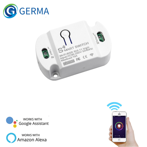 GERMA 433.92MHz Wifi Receiver Mobile Phone Remote Control Switch Relay 110V 220V Smart Home 433 mhz Tuya App Timer Module ► Photo 1/6