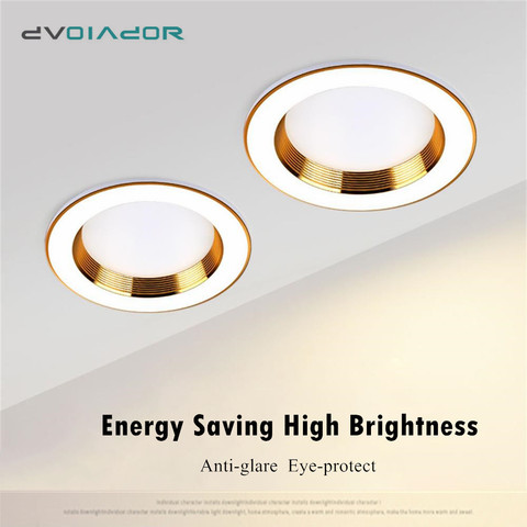 Downlight Ceiling Led Recessed Downlight Golden Aluminum Round Recessed Lamp Spot Led Dimmable 7W 10W For Room Office Lighting ► Photo 1/6