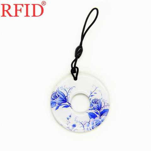 ID 125khz EM4100 TK4100 RFID Read Only Circular Dropping Glue Waterproof Key Ring Token Tag Access Control Tag Accessories 1pcs ► Photo 1/5