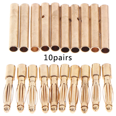 10Pairs Copper 2mm Gold Bullet Connector Banana Plugs Male &Female For RC Car Battery Wholesale ► Photo 1/6