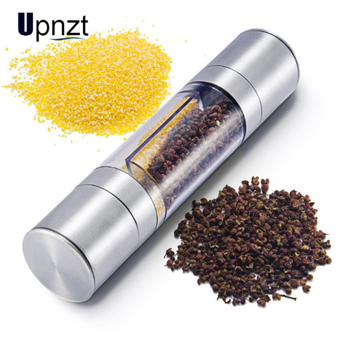 Pepper Grinder 2 in 1 Stainless Steel Manual Salt and Pepper Mill Grinder Spice Shakers Kitchen Tools Accessories for Cooking ► Photo 1/6