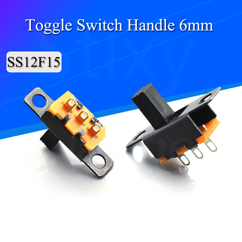 20pcs 50V 0.5A Mini Size Black SPDT Slide Switch for DIY Power Electronic Projects SS12F15 ON-OFF Toggle Switch Handle 6mm ► Photo 1/3