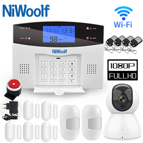 Wifi PSTN GSM Alarm System Compatible With 433MHz Wireless /Wired Detectors Door Sensor Alarm Smart Home Relay Output Phone APP ► Photo 1/6