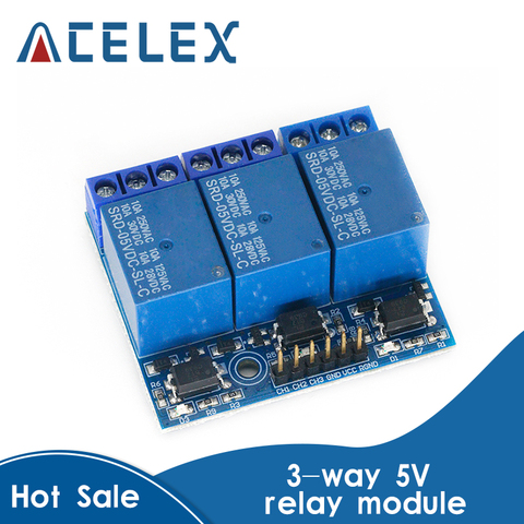 3 Channel Relay Module With Optocoupler Isolation Opto-isolated Compatible 3.3V 5V Signal High-voltage Relay ► Photo 1/6