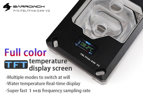 Barrowch FBLTFHA-04N-V2, For RyzenAMD / AM4 / AM3 CPU Water Blocks, Digital Display Temperature computer Block With Controller ► Photo 1/6