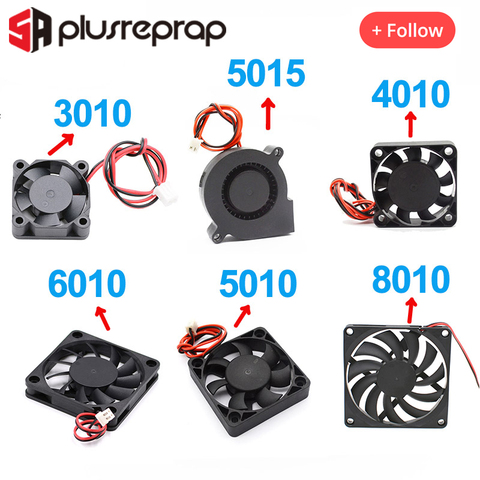 5015/4010/3010/5010/6010/8010 12V 24V Cooling Turbo Fan Brushless DC Cooler Blower 2-Wire Black Plastic Fan For 3D Printer ► Photo 1/6