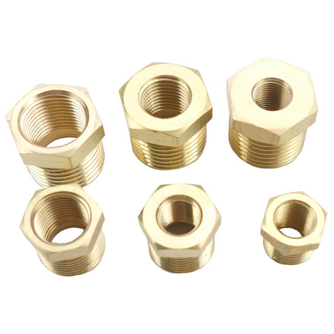 Brass Hex Bushing Reducer Pipe Fitting 1/8 1/4 3/8 1/2 3/4 F to M Threaded  Reducing Copper Water Gas Adapter Coupler Connector - AliExpress