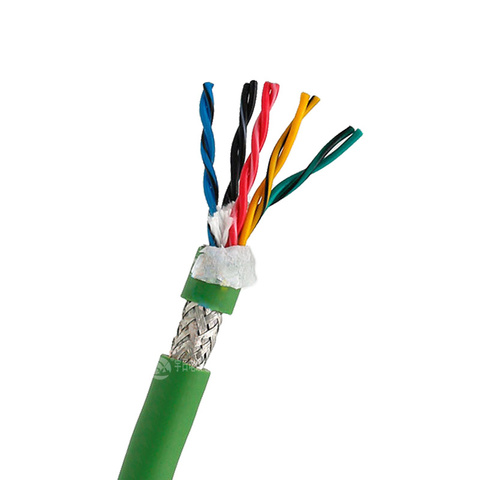 Drag Chain Data Cable 10 core 0.2mm² 24AWG Ultra High Flexible Shielded Twisted Pair Green Towline Wire 1m ► Photo 1/6