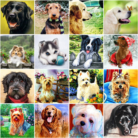 5D DIY Diamond Painting Dog Animal Mosaic Diamond Embroidery Sale Cross Stitch Kits Full Round Rhinestones Picture Home Decor ► Photo 1/6