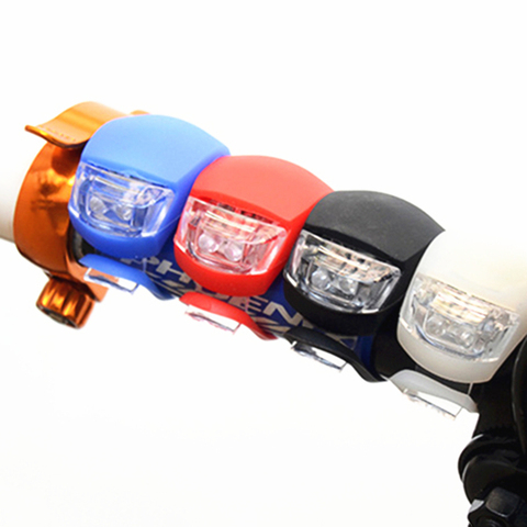 Bicycle Front Light Silicone LED Head Front Rear Wheel Bike Light Waterproof Cycling With Battery Bicycle Accessories Bike Lamp ► Photo 1/6
