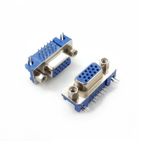 VGA DB15P Female Right Angle PCB Mount Connector Adapter 2pcs/lot ► Photo 1/3