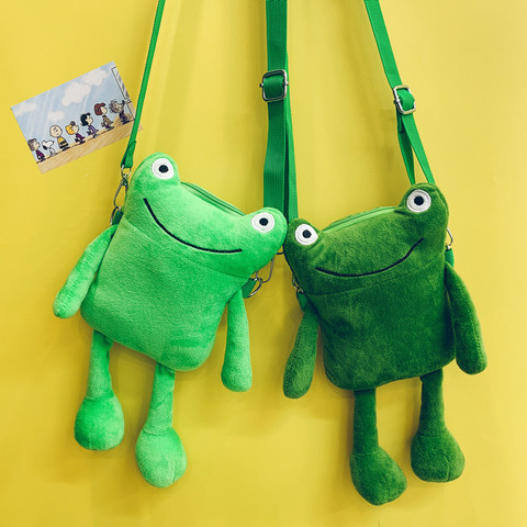 Wholesale Korean Frog Bag Women 2022 New Personality Shoulder Messenger Bag Funny Cute Cartoon Plush Bag ► Photo 1/6