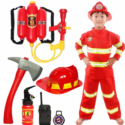 Halloween Costume for Kids Firefighter Uniform Children Sam Cosplay Fireman Role Play Fancy Clothing Boy Fancy Party ► Photo 1/6