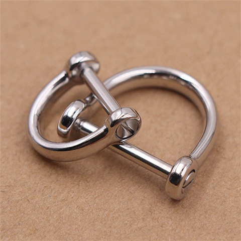 1 x Stainless steel D-ringshackle Clasp Buckle Keychain Ring Hook screw pin joint Connecter Bag Strap Leathercraft Parts ► Photo 1/6
