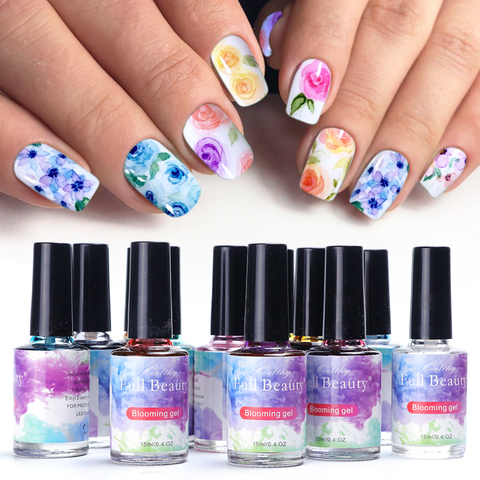 12pcs Nail Polish Watercolor Ink Blooming Gel Smudge Bubble Smoke Effect Nail Art DIY Marble Hybrid Varnish Manicure LY895-1 ► Photo 1/6