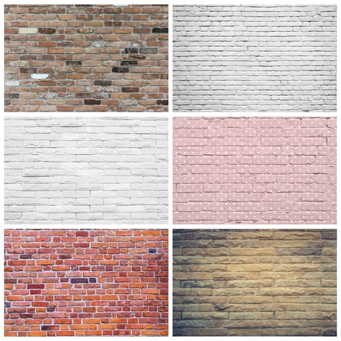Laeacco White Brick Wall Photophone Baby Shower Photography Backgrounds Birthday Backdrops Wedding Photocall For Photo Studio ► Photo 1/6