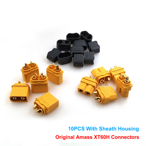 10pcs Original Amass XT60H Connector Plug with Sheath Housing Female / male XT60 Plug For RC Lipo Battery Rc Cars FPV Drone ► Photo 1/6