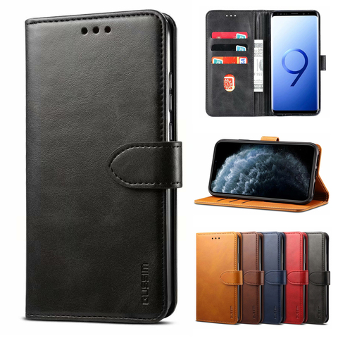 Leather Wallet Flip Cases For Samsung Galaxy S8 plus S9 plus S10 Plus S10e Note8 9 A50 A51 A71 A50 A70 A20 S20 Ultra Phone Cover ► Photo 1/6