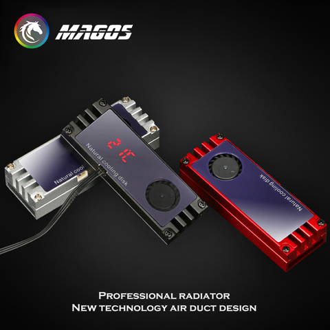 M.2 SSD Radiator Thermal Conductive Fin, M2 Heat Sink Armor NVME With Temp. Display + Cooling Fan Turbo Vest ► Photo 1/5